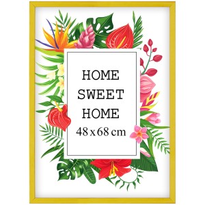 Ramka na zdjęcia 48x68 cm, drewniana w kolorze żółtym