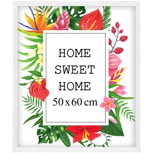 Ramka na zdjęcia 50x60 cm, drewniana w kolorze białym