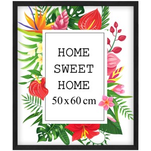 Ramka na zdjęcia 50x60 cm, drewniana w kolorze czarnym