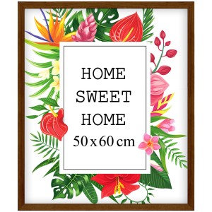 Ramka na zdjęcia 50x60 cm, drewniana w kolorze brązowym