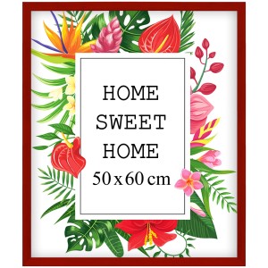 Ramka na zdjęcia 50x60 cm, drewniana w kolorze czerwonym