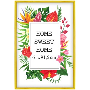 Ramka na zdjęcia 61x91,5 cm, drewniana w kolorze żółtym