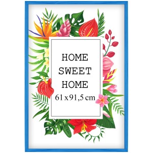 Ramka na zdjęcia 61x91,5 cm, drewniana w kolorze niebieskim