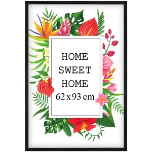 Ramka na zdjęcia 62x93 cm, drewniana w kolorze czarnym