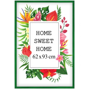 Ramka na zdjęcia 62x93 cm, drewniana w kolorze zielonym