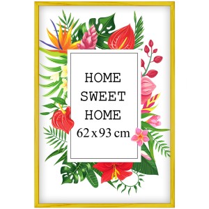 Ramka na zdjęcia 62x93 cm, drewniana w kolorze żółtym