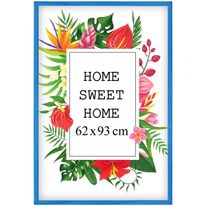 Ramka na zdjęcia 62x93 cm, drewniana w kolorze niebieskim