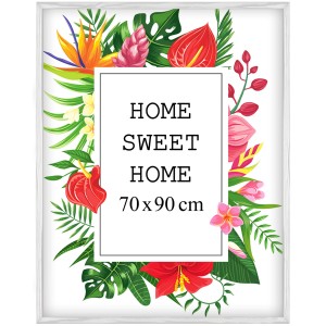 Ramka na zdjęcia 70x90 cm, drewniana w kolorze białym