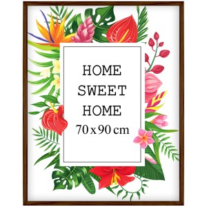 Ramka na zdjęcia 70x90 cm, drewniana w kolorze brązowym