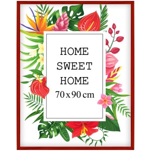 Ramka na zdjęcia 70x90 cm, drewniana w kolorze czerwonym