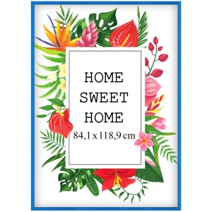 Ramka na zdjęcia 84,1x118,9 cm, drewniana w kolorze niebieskim