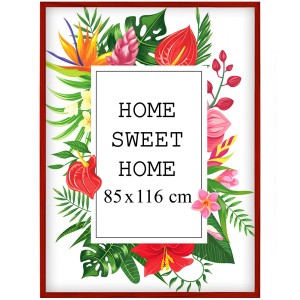 Ramka na zdjęcia 85x116 cm, drewniana w kolorze czerwonym