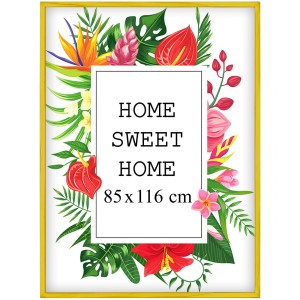 Ramka na zdjęcia 85x116 cm, drewniana w kolorze żółtym