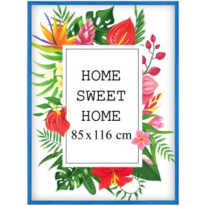 Ramka na zdjęcia 85x116 cm, drewniana w kolorze niebieskim