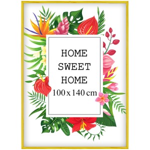 Ramka na zdjęcia 100x140 cm, drewniana w kolorze żółtym