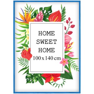 Ramka na zdjęcia 100x140 cm, drewniana w kolorze niebieskim