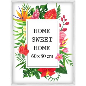 Ramka na zdjęcia 60x80 cm, drewniana w kolorze białym