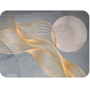 Twarda podkładka korkowa z nadrukiem w rozmiarze 30x40 cm - Fluid Geometry 3