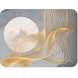 Twarda podkładka korkowa z nadrukiem w rozmiarze 30x40 cm - Fluid Geometry 2