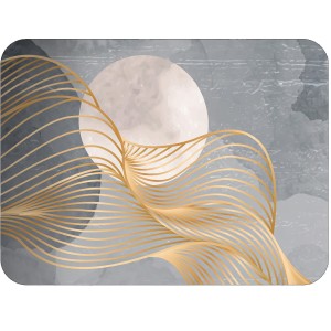 Twarda podkładka korkowa z nadrukiem w rozmiarze 30x40 cm - Fluid Geometry 1