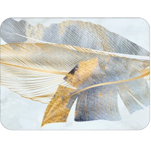 Twarda podkładka korkowa z nadrukiem w rozmiarze 30x40 cm - Elegant Leaves 6