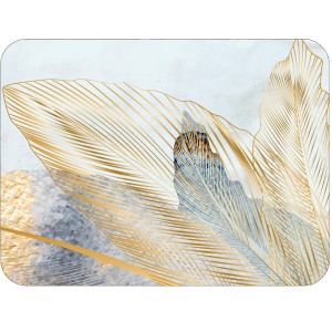 Twarda podkładka korkowa z nadrukiem w rozmiarze 30x40 cm - Elegant Leaves 5