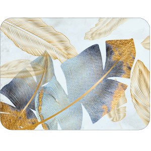 Twarda podkładka korkowa z nadrukiem w rozmiarze 30x40 cm - Elegant Leaves 4