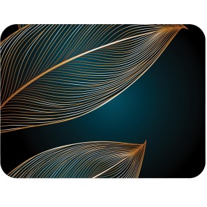 Twarda podkładka korkowa z nadrukiem w rozmiarze 30x40 cm - Golden Leaves 2