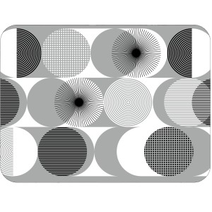 Twarda podkładka korkowa z nadrukiem w rozmiarze 30x40 cm - Geometric Circles