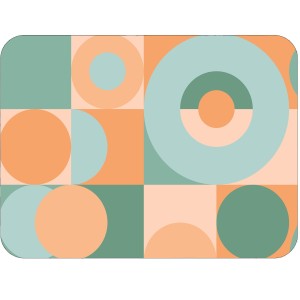 Twarda podkładka korkowa z nadrukiem w rozmiarze 30x40 cm - Retro Geometry