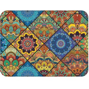 Twarda podkładka korkowa z nadrukiem w rozmiarze 30x40 cm - Colorful Mosaic