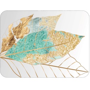 Twarda podkładka korkowa z nadrukiem w rozmiarze 30x40 cm - Elegant Foliage 4