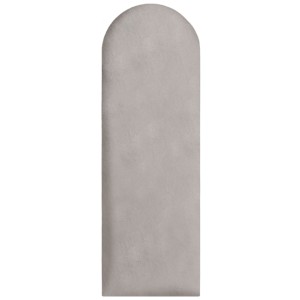 Panel ścienny 90x30 cm tapicerowany, zaokrąglone Wezgłowie w kolorze srebrnym