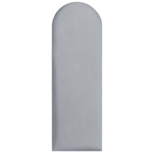 Panel ścienny 90x30 cm tapicerowany, zaokrąglone Wezgłowie w kolorze jasnoszarym