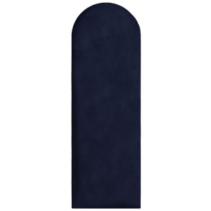 Panel ścienny 90x30 cm tapicerowany, zaokrąglone Wezgłowie w kolorze ciemnoniebieskim
