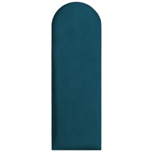 Panel ścienny 90x30 cm tapicerowany, zaokrąglone Wezgłowie w kolorze cyjanowym