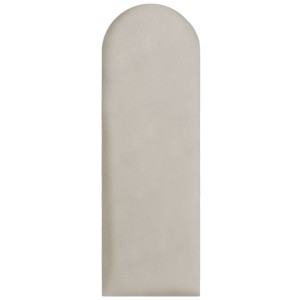 Panel ścienny 90x30 cm tapicerowany, zaokrąglone Wezgłowie w kolorze jasnobeżowym