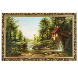 Obraz w złotej ramie Makówka w rozmiarze 60x100 cm - Stary młyn lato, Zygmunt Konarski