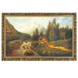 Obraz w złotej ramie Makówka w rozmiarze 60x100 cm - Potok w Dolinie, Marian Kaszuba