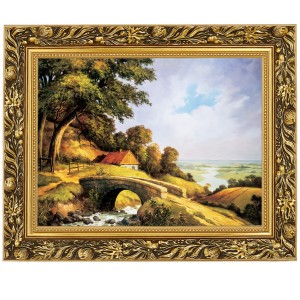 Obraz w złotej ramie Makówka w rozmiarze 30x40 cm - Mostek I, Cezary Różycki