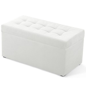 Nowoczesna otwierana pufa 45x90  w kolorze białym