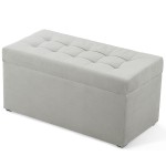 Nowoczesna otwierana pufa 45x90  w kolorze jasnoszarym