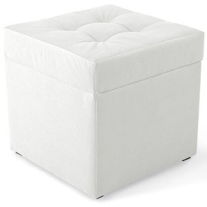 Nowoczesna otwierana pufa 45x45  w kolorze białym