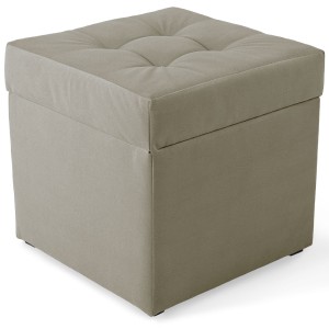 Nowoczesna otwierana pufa 45x45  w kolorze beżowym