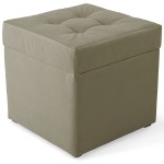 Nowoczesna otwierana pufa 45x45  w kolorze jasnego brązu