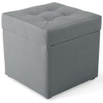 Nowoczesna otwierana pufa 45x45  w kolorze ciemnoszarym