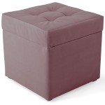 Nowoczesna otwierana pufa 45x45  w kolorze różowym