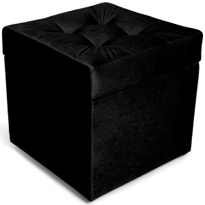 Nowoczesna otwierana pufa 45x45 cm w kolorze czarnym