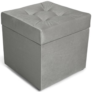 Nowoczesna otwierana pufa 45x45 cm w kolorze siwym