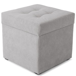 Nowoczesna otwierana pufa 45x45 cm w kolorze szarym